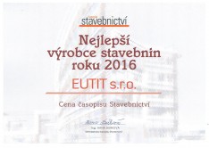 Nejlep vrobce stavebnin 2016 cena sp Stavebnictv